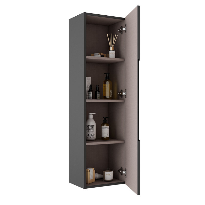 Andella Wall Bathroom Cabinet, Matte Black