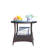 Outdoor Tempered Glass Coffee Table For Patio - Pe And Iron, 20.9x20.9x20.9 Inches, Brown, Assembly Required Brown With & Steel, 21x21x21 To Water, Included