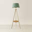 Morrigan Painted Cream Tripod Floor Lamp with Scalloped Shade-1446220127-1446220126