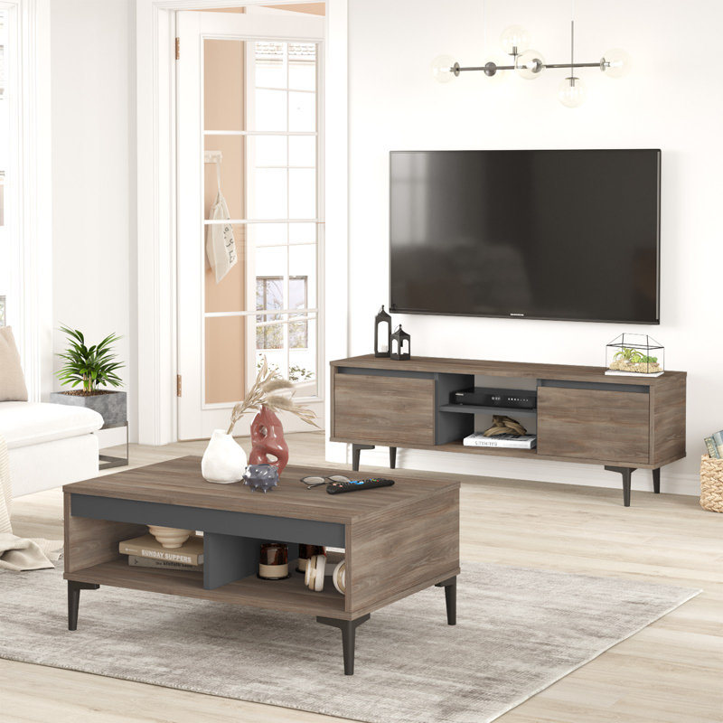 Living Room Furniture Set, Noyer / noir