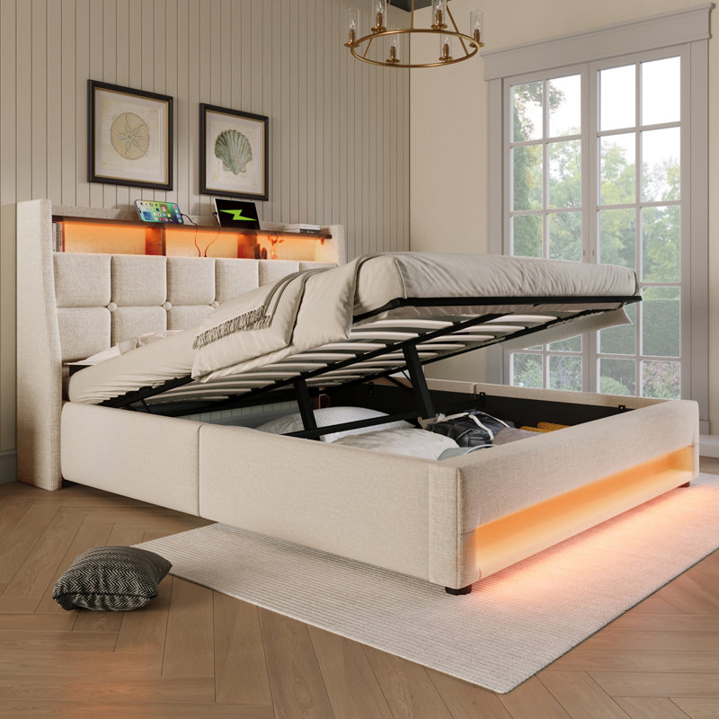 Bed, Beige, Kingsize (5')