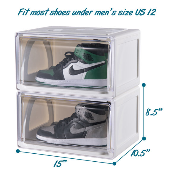 CozyBlock Stackable Shoe Box, Clear Shoe Storage Box, Shoe Drawer, Smart  Pull-out Sliding Shoe Container, Sneakers Display Organizer (Set of 4)