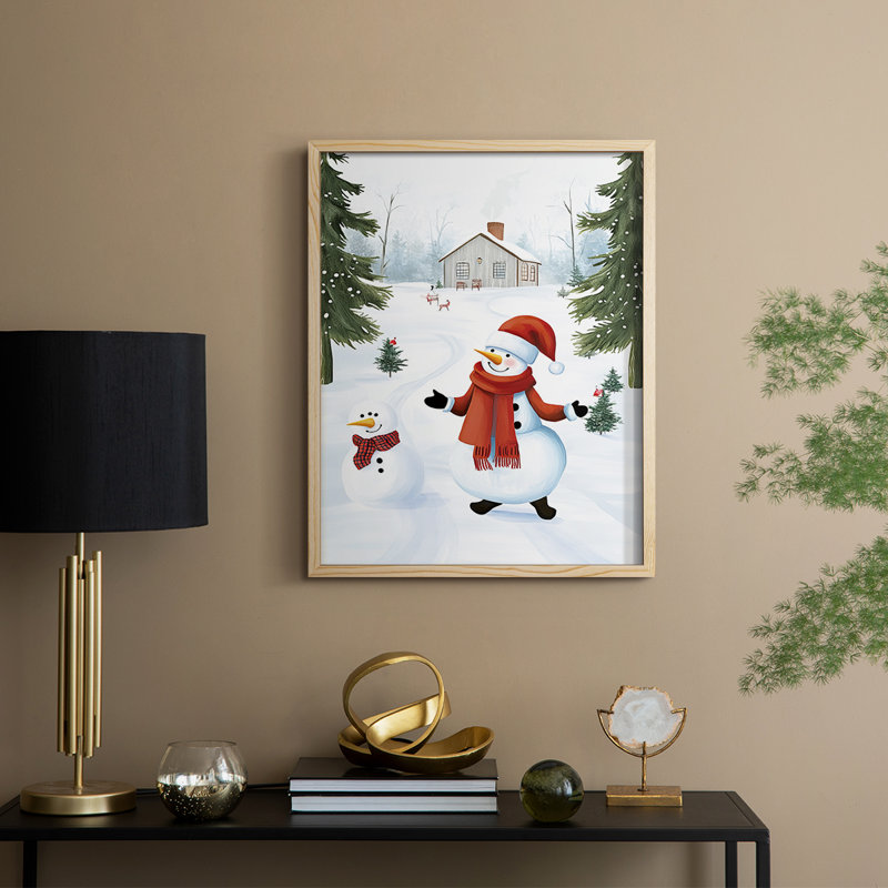 «Christmas Holiday Art» CCXLIX, reproduction encadrée - bois massif, H 11 po x l 9 po, Naturel