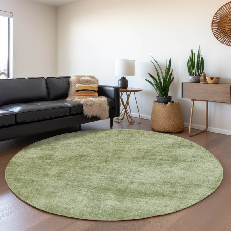 Premium Machine Washable Jahnke AMF1018 Abstract Rug, Round 8'