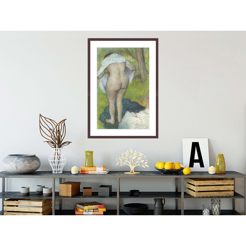 «Girl Drying Herself» par Edgar Degas, impression giclée encadrée, H 41,5 po x l 29,24 po