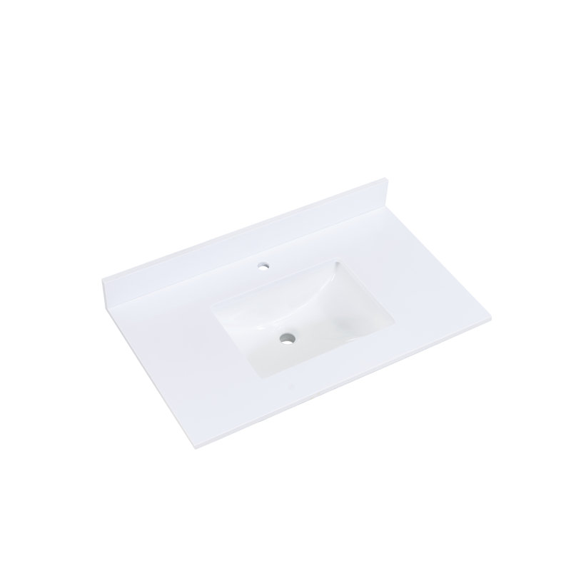 Snow White 37" Stone Vanity Top with Undermount Sink