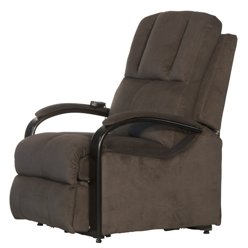 Fauteuil inclinable électrique lève-personne rembourré avec port de charge USB, 100% polyester brun