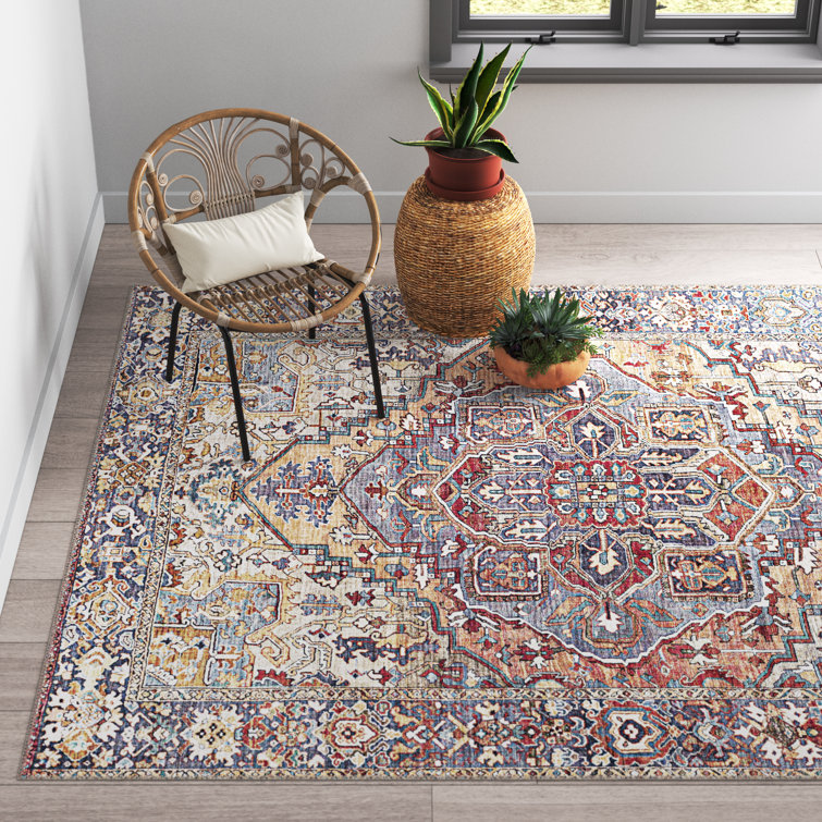 Albion Oriental Blue/Red/Beige Area Rug