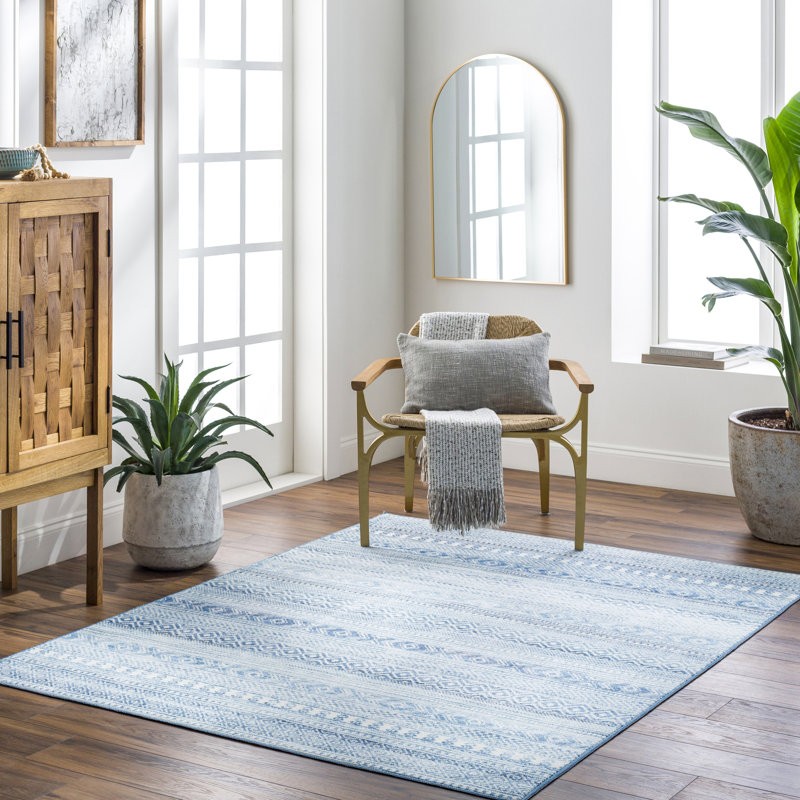 Demetra Light Silver Machine Washable Area Rug, Rectangle 8'10" x 11'9"