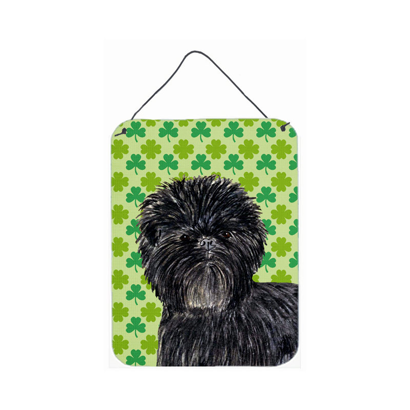 «St. Patrick's Day», reproduction de trèfle sur plaque, Affenpinscher