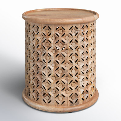 Table de bout cylindrique en bois massif Eakin
