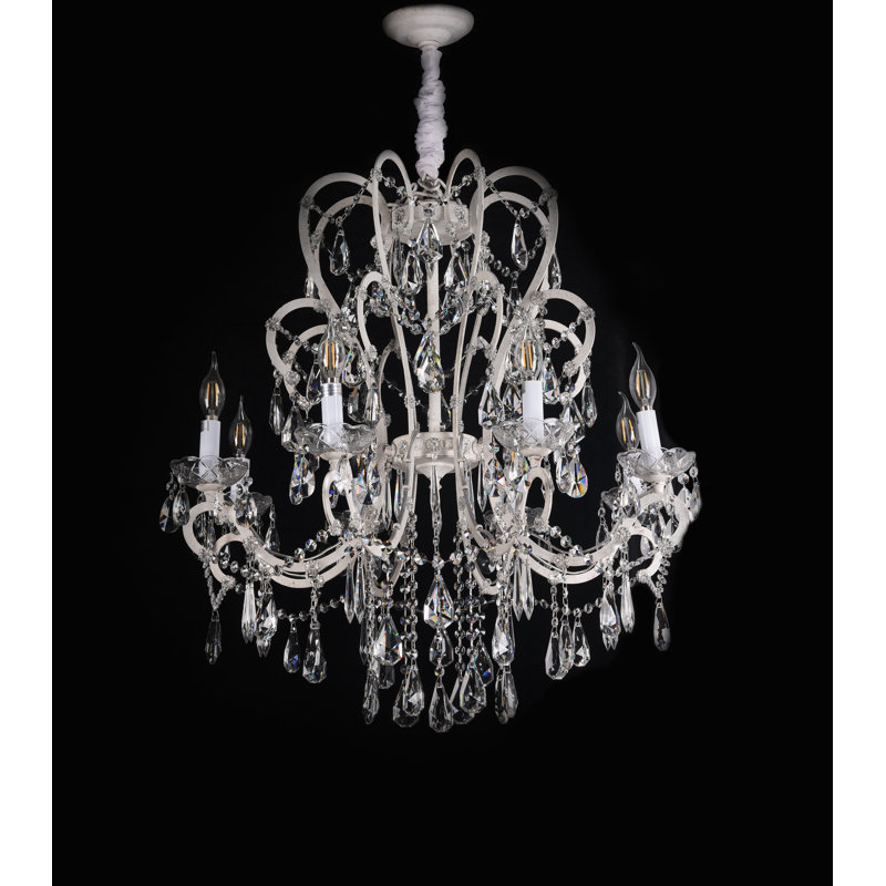 Lustree 8 lumières façon bougie/classique Riddleville, Argent antique
