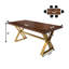 Table de salle à manger haut de gamme en acier inoxydable doré 70,8 pouces