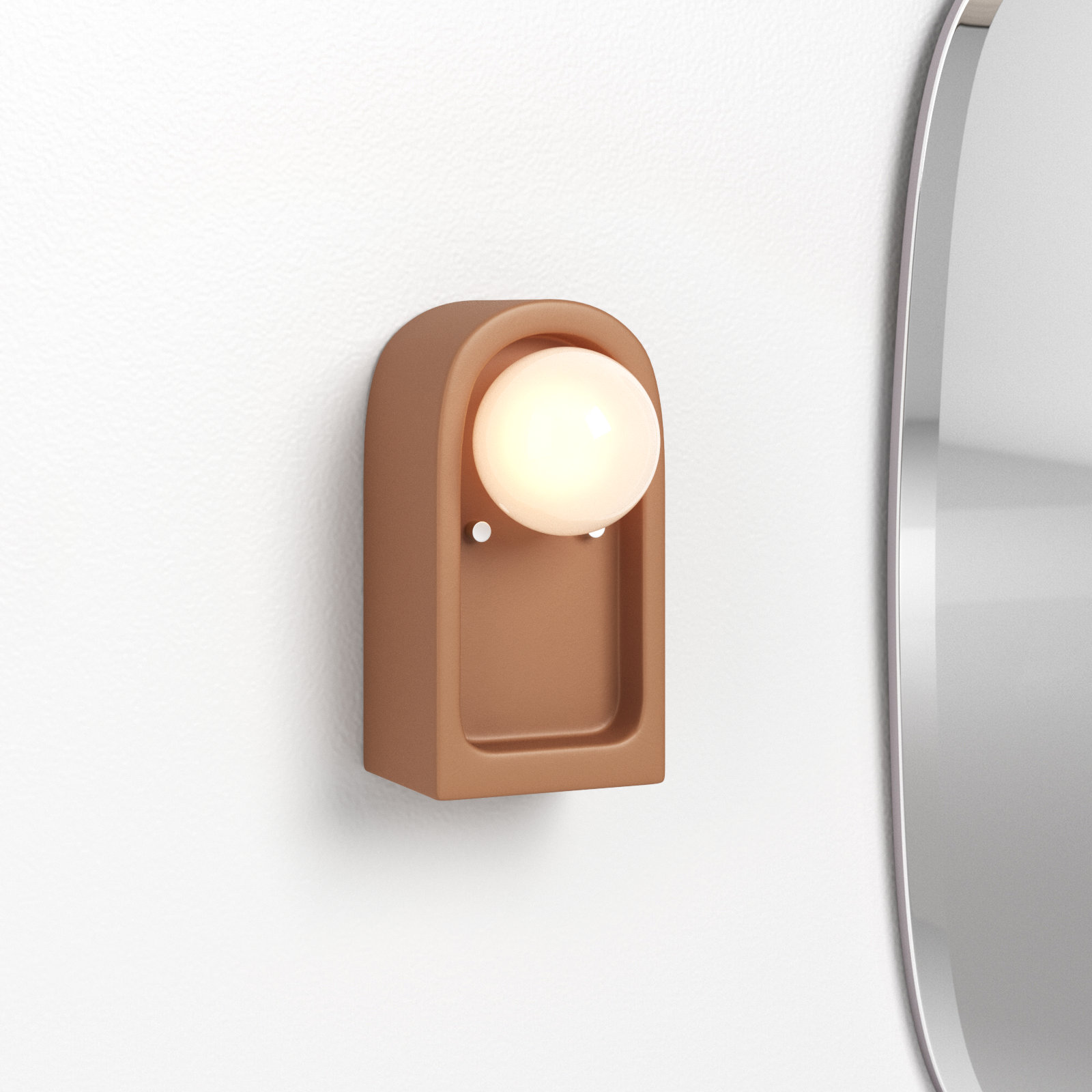 Rosalino Single Light Ceramic Dimmable Flush Mounted Sconce, Adobe
