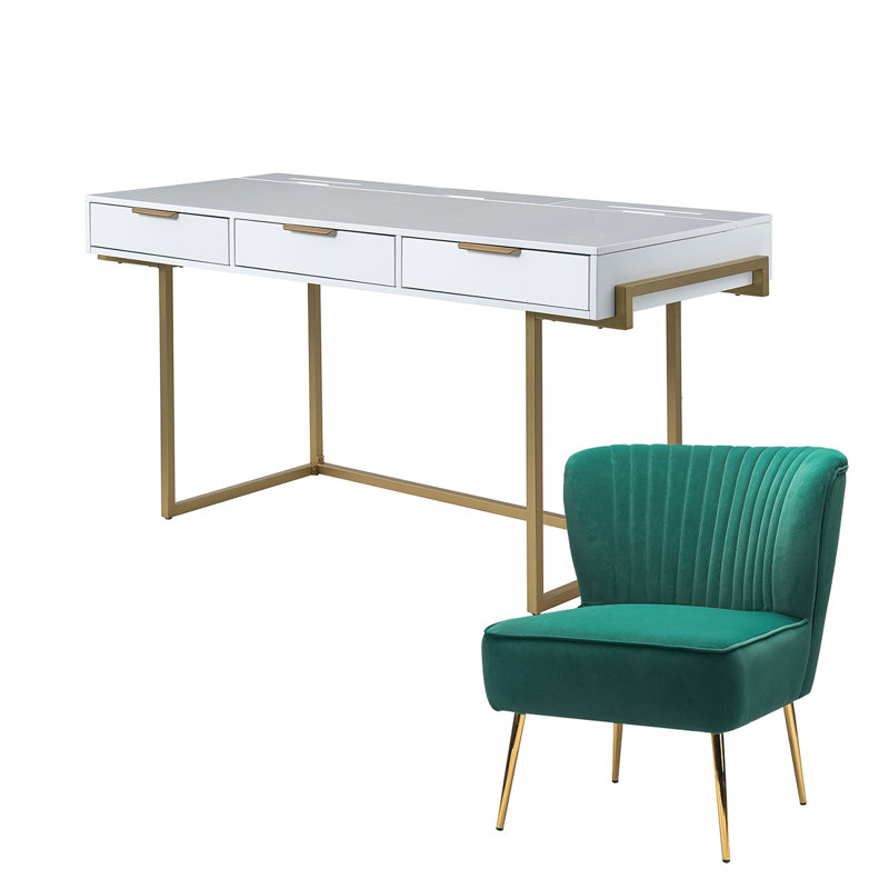 Ensemble de chaises de bureau 2 pièces Manning, Vert