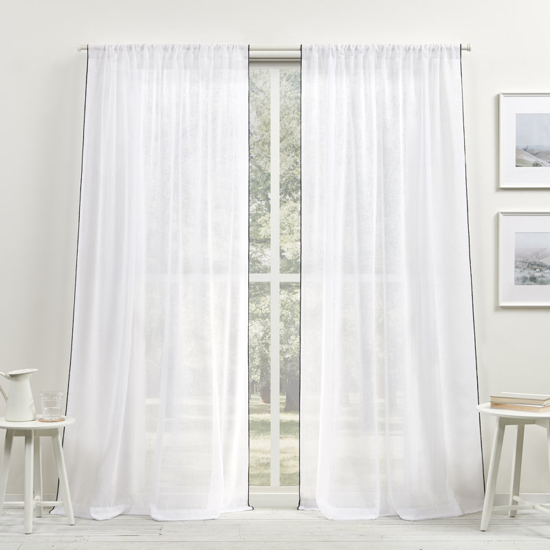 Panneau de rideau diaphane Lauren Ralph Lauren, Blanc, L 54 po x L 96 po