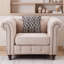 Chaise en lin beige Aurelia avec coussin-1596314781