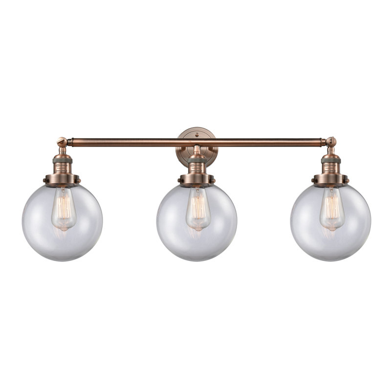 Lorri 3 - Light Vanity Light, Incandescent, Clear, Antique Copper
