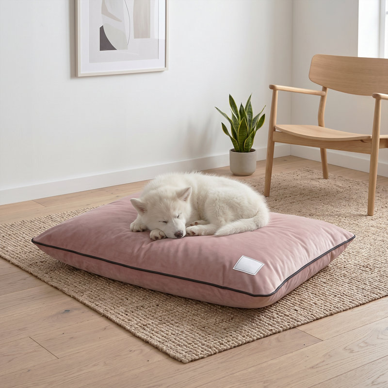 Lit pour chien avec traversin deux tons crème / beige Pawsy, 33.1, Crème