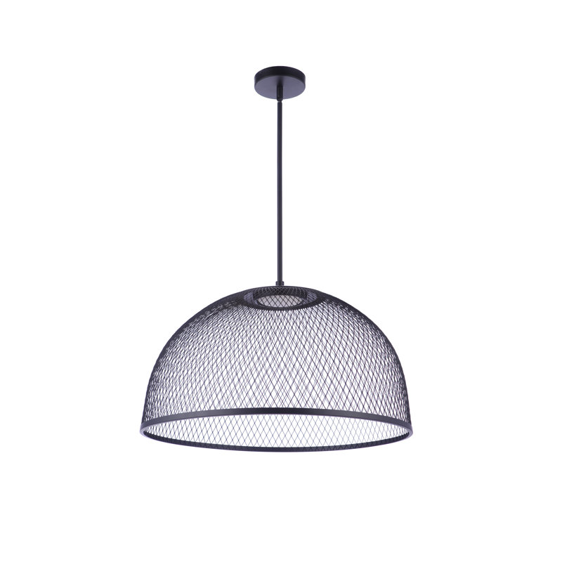 Luminaire suspendu en forme de dôme à 1 lumière DEL Sculptural, Noir mat