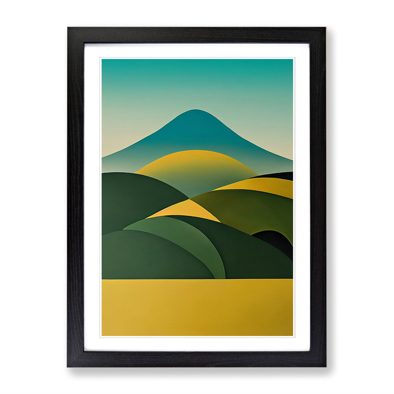 Landscape Minimalism - Picture Frame Print, 64cm H x 46cm W x 2cm D, Oak