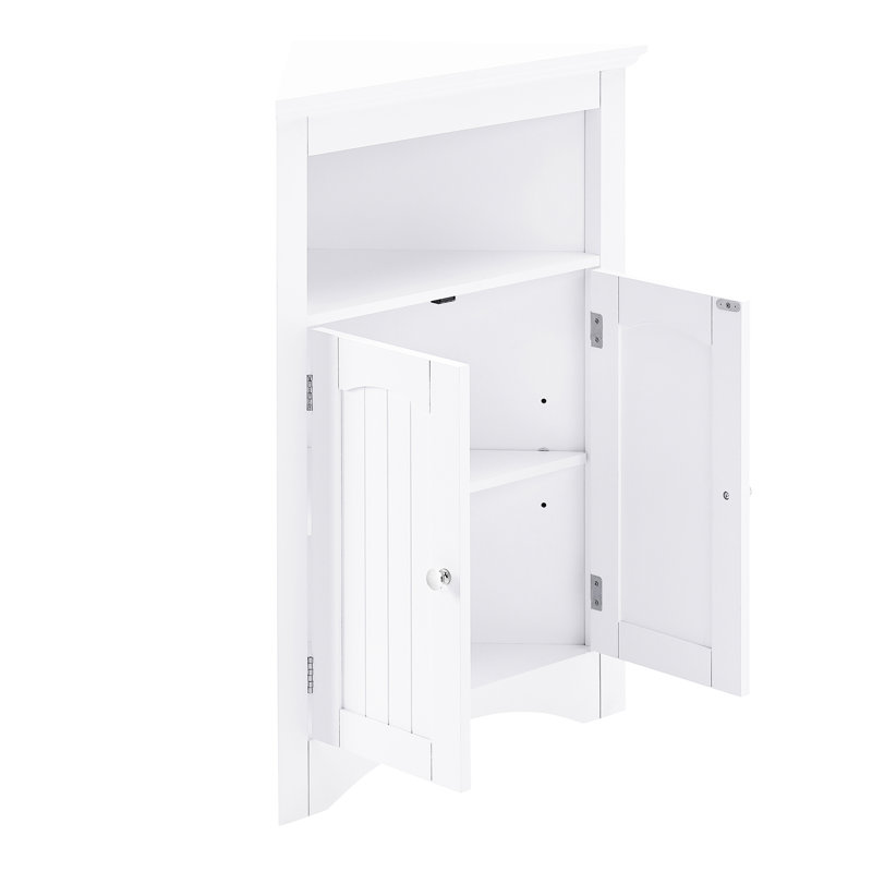 Armoire de rangement blanche avec portes et tablettes, profondeur de 24 po, 26,4 lb, intérieur réglable, coin de plancher facile à entretenir et profondeur de 24 po, imperméable