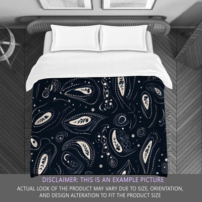 Paisley Black/Navy Microfiber Comforter