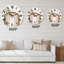 Abstrait soleil et lune avec feuille verte I - horloge murale moderne-60327852