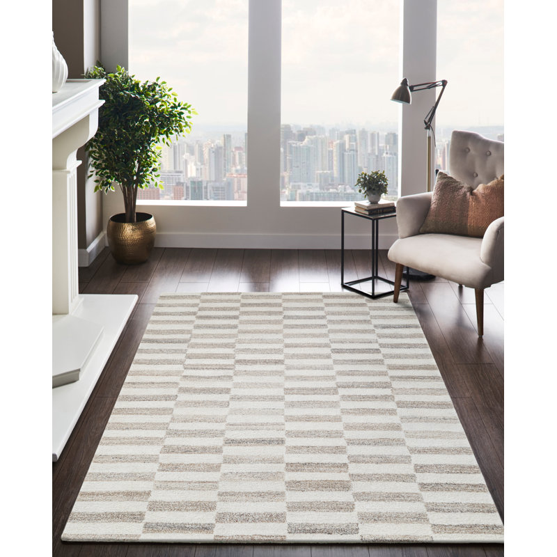 Steps Table Tufted Wool Indoor Rug, Rectangle 3' x 5'