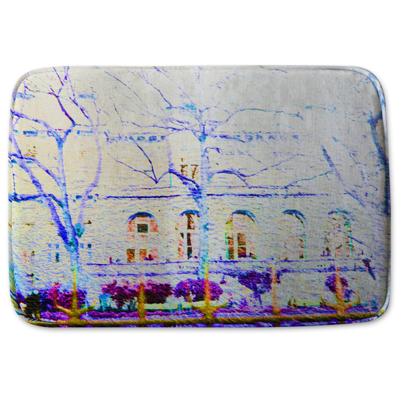 Higuchi Memory Foam Non-Slip Bath Rug, Blue