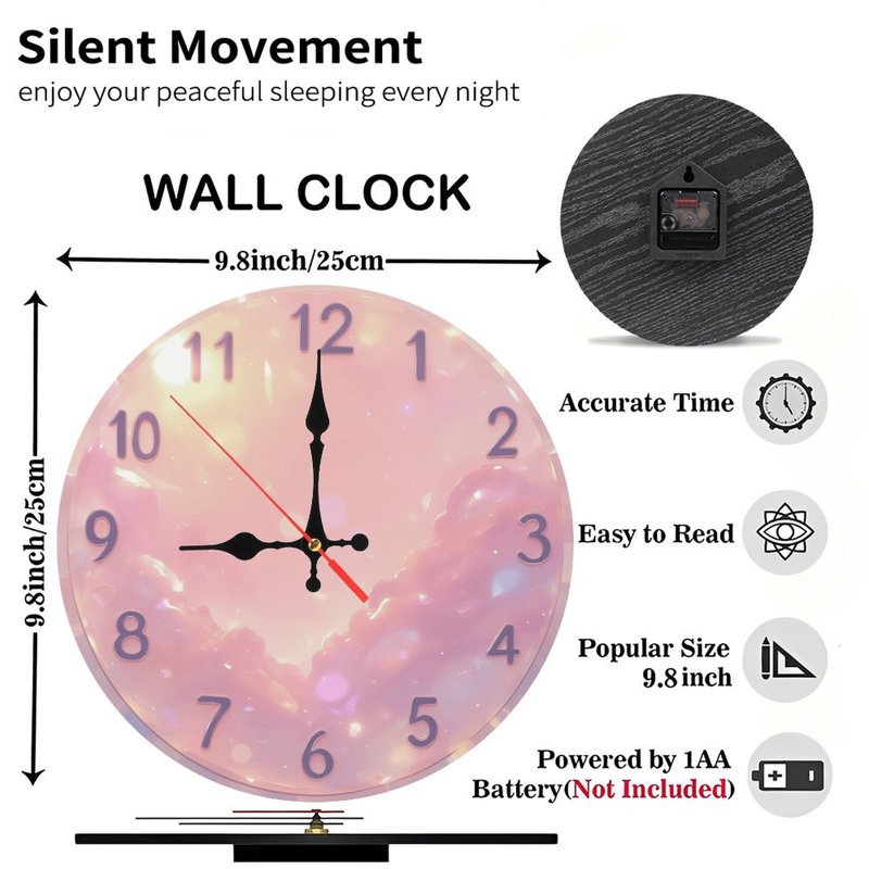 Horloge avec ciel pastel