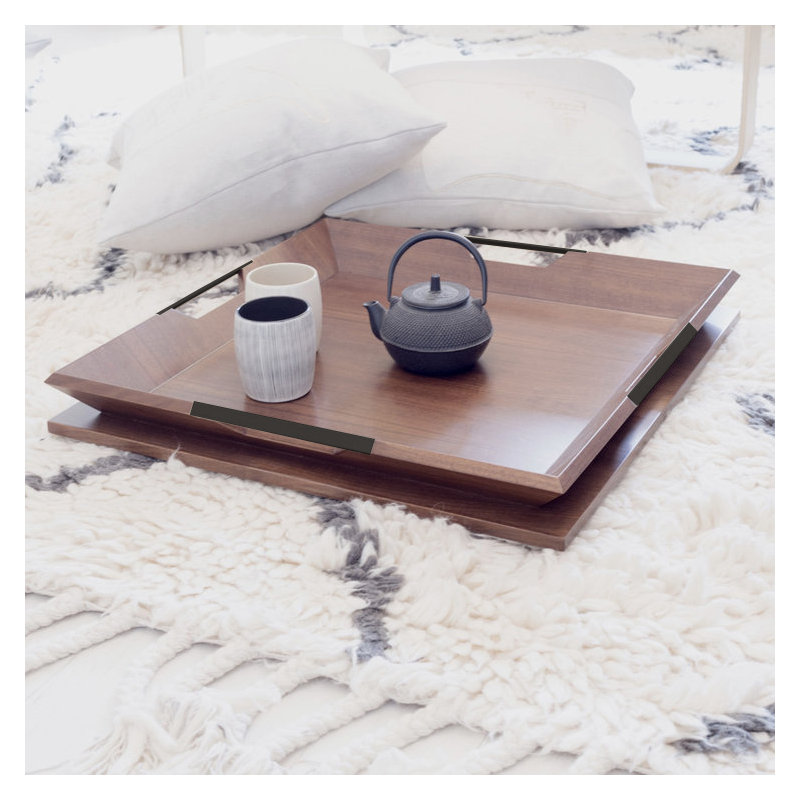 Le Solid Wood Decorative Tray, Oiled Bronze, Walnut