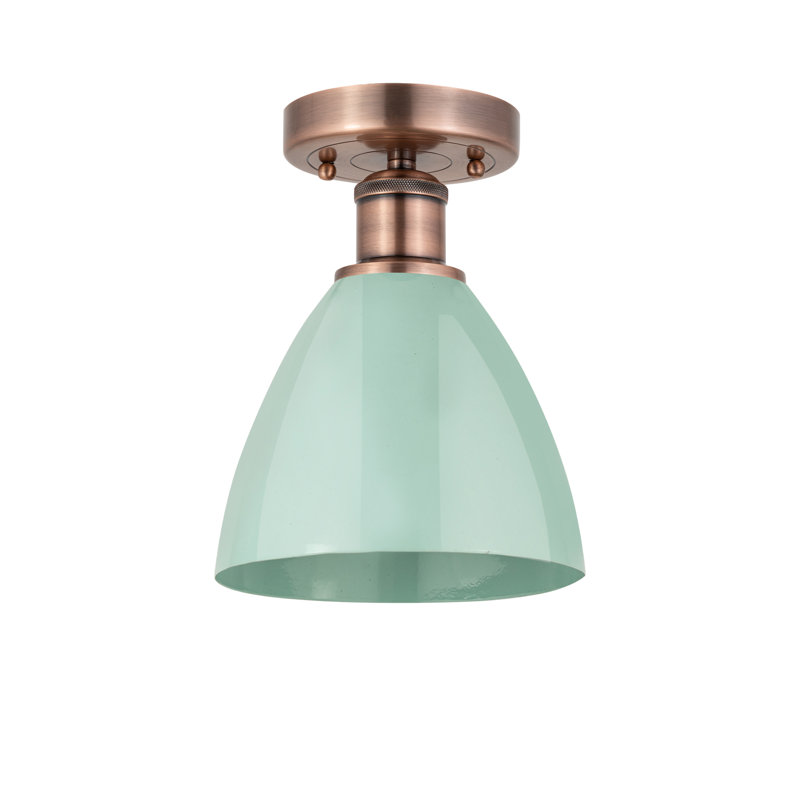 Plafonnier semi-encastré Amylee, Écume de mer, H 9,63 po x l 7,5 po x P 7,5 po, Cuivre antique