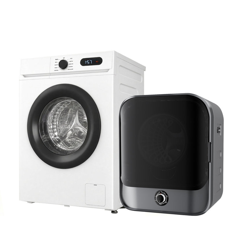 1,6 cu. Pi. Laveuse à chargement frontal et 2,6 pieds cubes Pi. Ensemble compact de sécheuse compacte, 9 cycles de lavage, sécheuse à linge à haute température, appareils de buanderie empilables pour balcon d'appartement