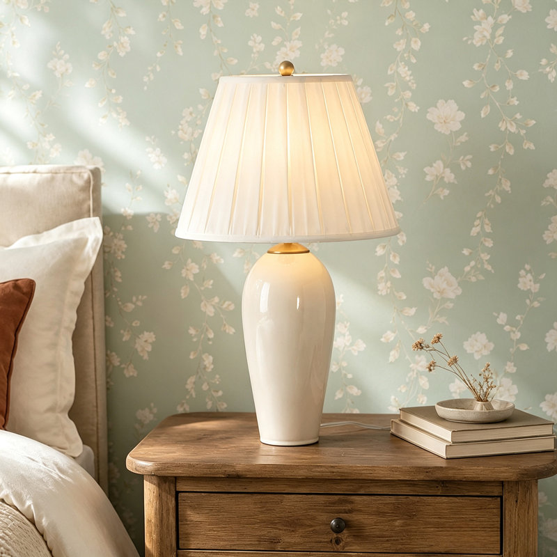 Ceramic Table Lamp, Blanc