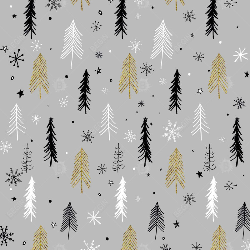 Christmas Tree Pattern Framed Canvas | Home Decor Art, 25.25" H x 25.25" W