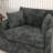 Slipcovered Chenille  Upholstered  Accent Chair With Ottoman-1328607119