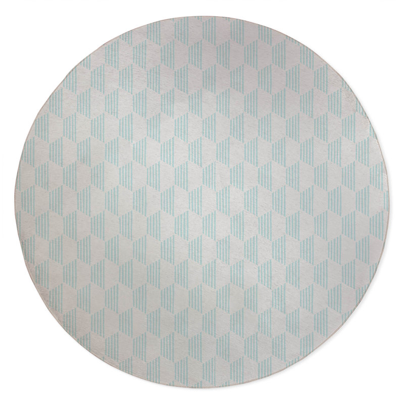 Hexaline Non-Slip Outdoor Rug, Round 5'