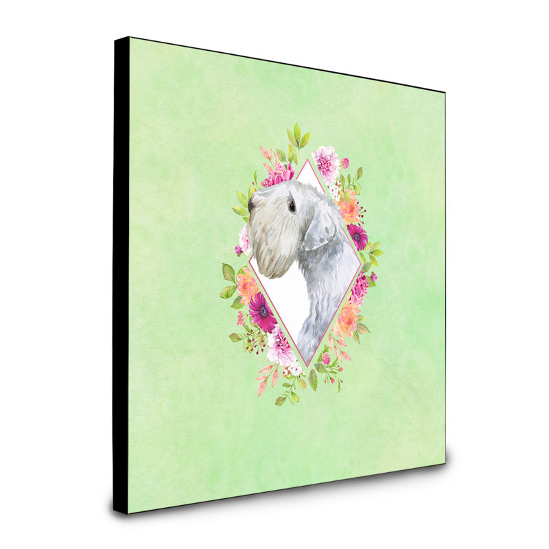 Panneau mural Dollman Flowers, Vert, Sealyham Terrier