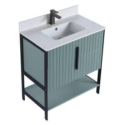  Meuble-lavabo moderne avec plateau en pierre blanche Serenity