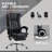 Vinsetto Microfiber Office Chair,High Back Computer Chair with 6 Point Massage,Heat,Adjustable Height and Retractable Footrest,Black