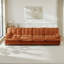 Canapé de 138 pouces à 4 places Cloud, canapé modulaire modulaire avec assise profonde et coussins décoratifs en treillis, tissu chenille respirant, orange-680744926