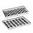 Set Of 2 Serving Trays, Black And White Checkered And Chevron Pattern