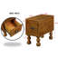 Table de chevet vintage en bois massif, rectangle 23,6 po avec tiroir, brun antique, installation rapide