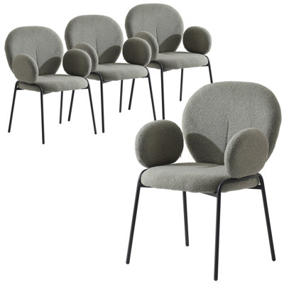Chaise avec accoudoirs en tissu Amelia