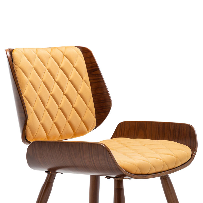 Chaise avec accoudoirs en bois massif jaune Santoro