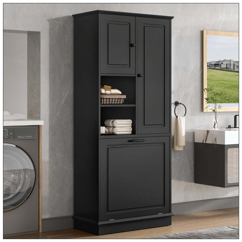 Armoire de rangement haute, Noir