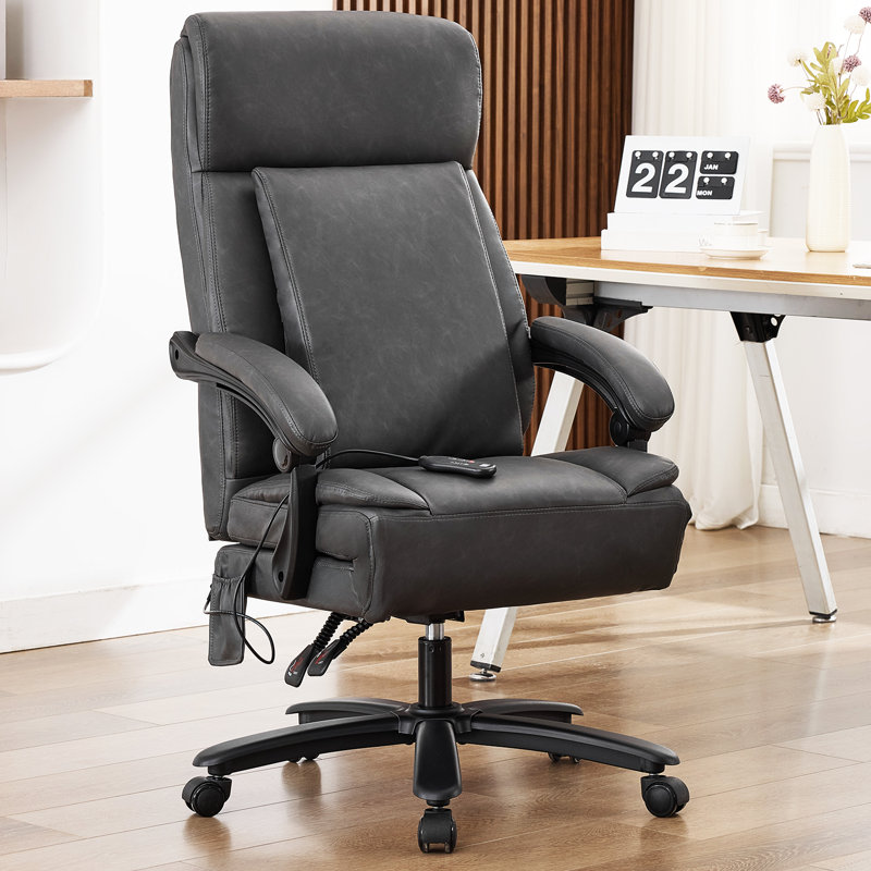 Inbox Zero Executive Chair, Black/Massage