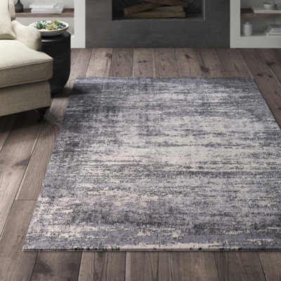 Tapis gris / crème à tissage abstrait Bridgeton