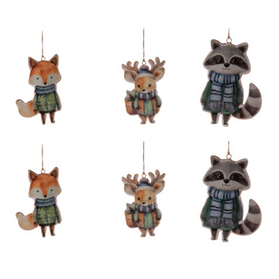 Iron Winter Animal Ornament Set of 6
